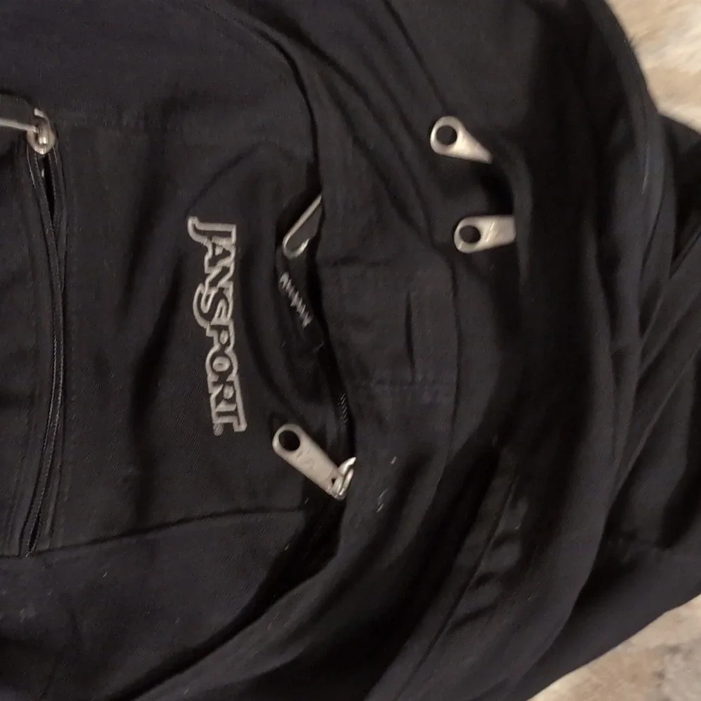 JanSport Backpack Large Black Polyester School Travel Men Adjustable Strap